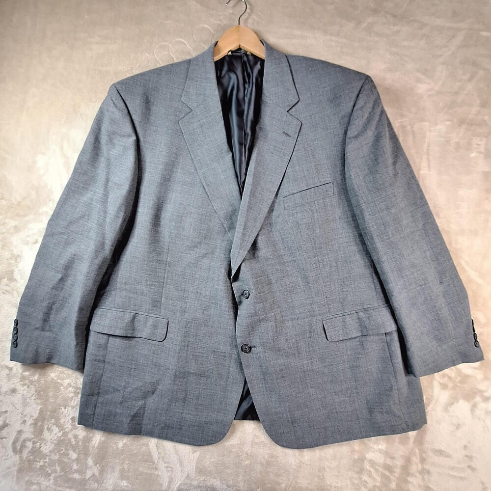 Comfort Zone George Foreman Blazer Mens 56R Gray Wool Blend 2-Button Single Vent